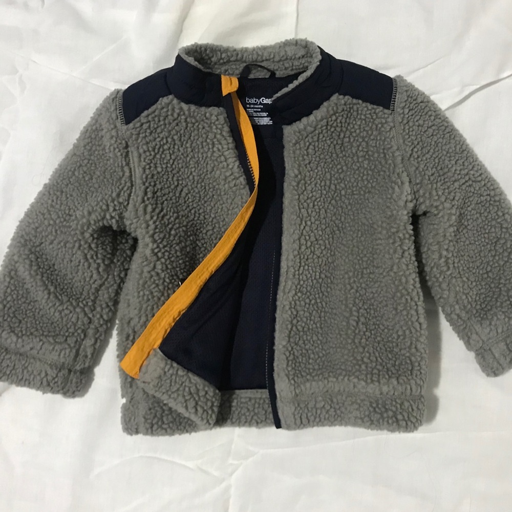 Baby GAP Boy's Sherpa Front Zip Sweater 18-24M